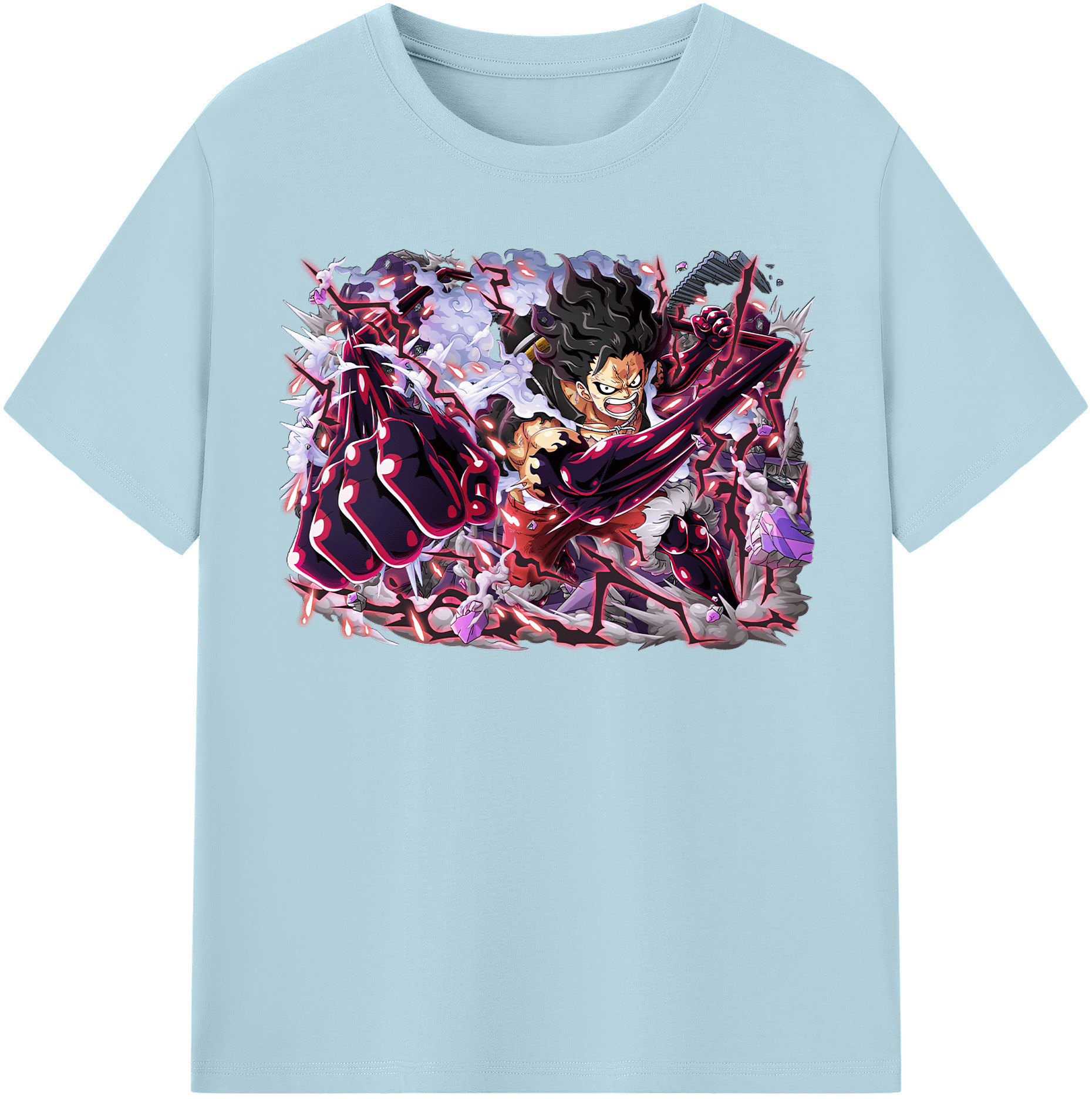 ワンピース モンキー・D・ルフィ ONE PIECE Monkey D. Luffy 綿100％半袖Tシャツ（フロントプリント）